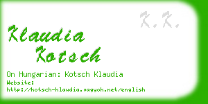 klaudia kotsch business card